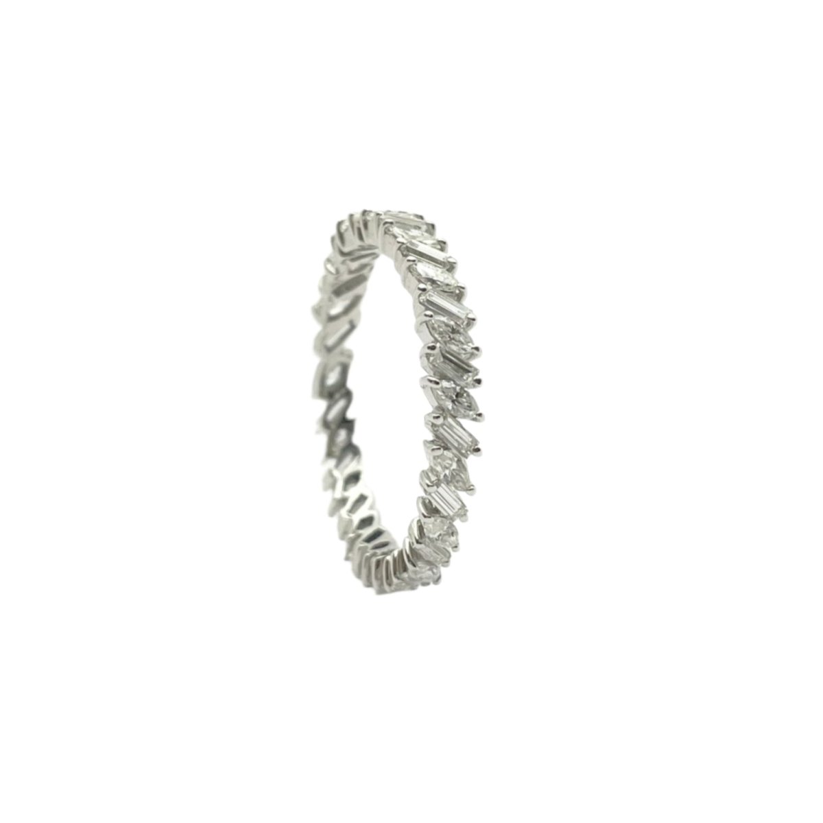 Bague Alliance en or blanc et diamants - Castafiore