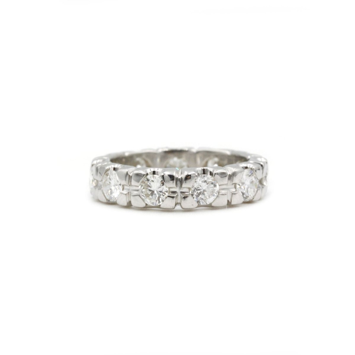 Bague Alliance en or blanc et diamants - Castafiore