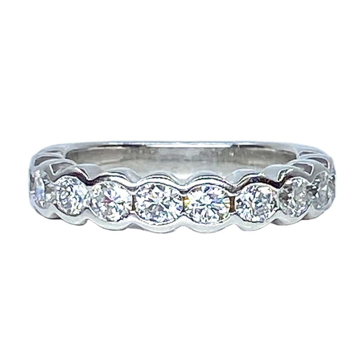 Bague Alliance en or blanc et diamants - Castafiore