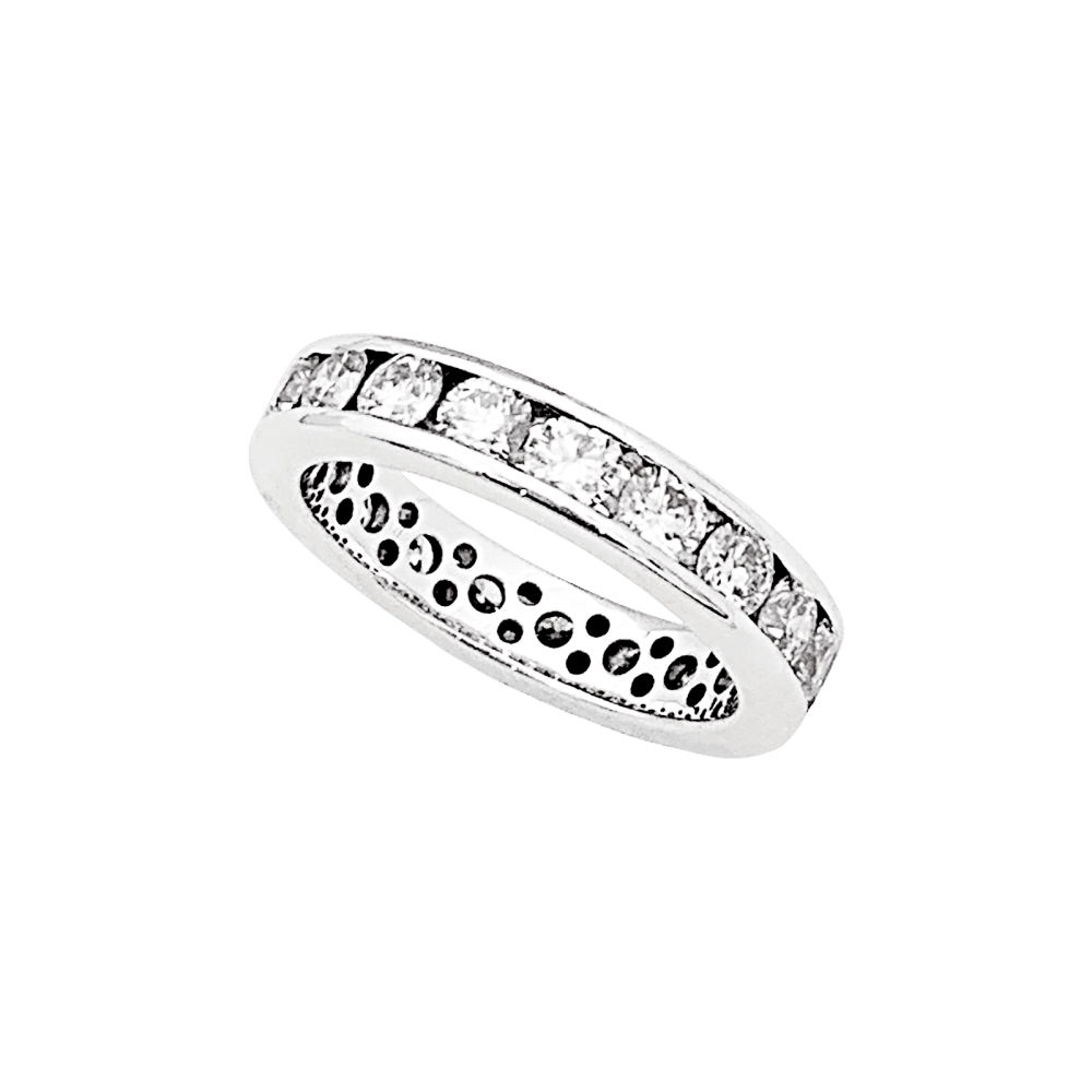 Bague Alliance en or blanc et diamants - Castafiore