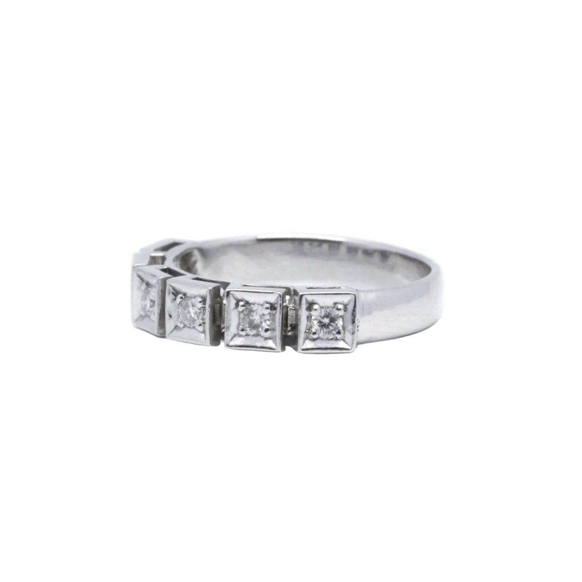 Bague Alliance en or blanc et diamants - Castafiore