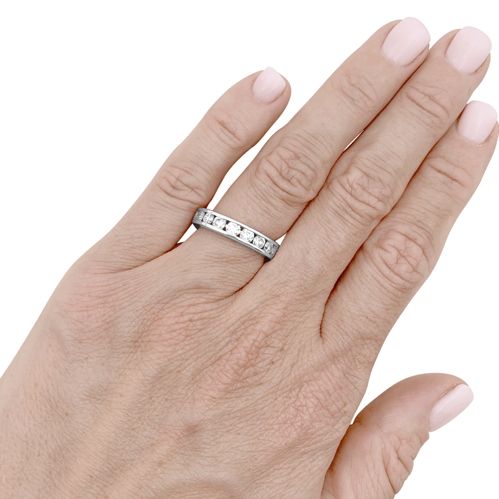 Bague Alliance en or blanc et diamants - Castafiore
