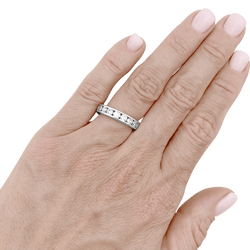Bague Alliance en or blanc et diamants - Castafiore