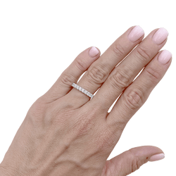 Bague Alliance en or blanc et diamants - Castafiore