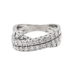 Bague Alliance en or blanc et diamants - Castafiore