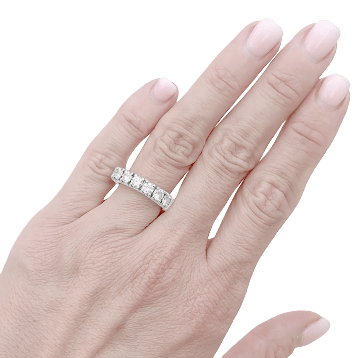Bague Alliance en or blanc et diamants - Castafiore