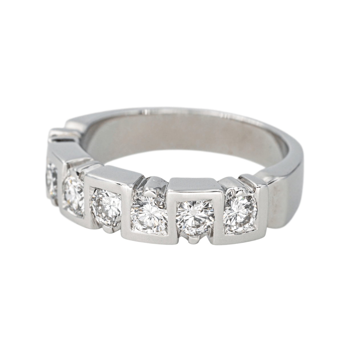 Bague Alliance en or blanc et diamants - Castafiore