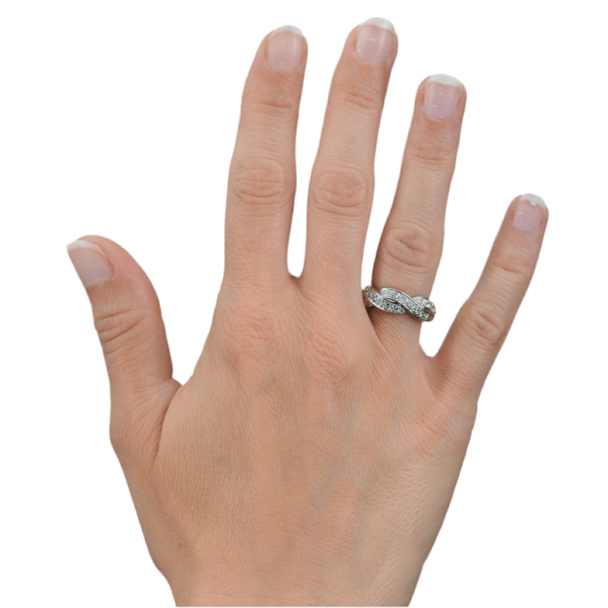 Bague Alliance en or blanc et diamants - Castafiore