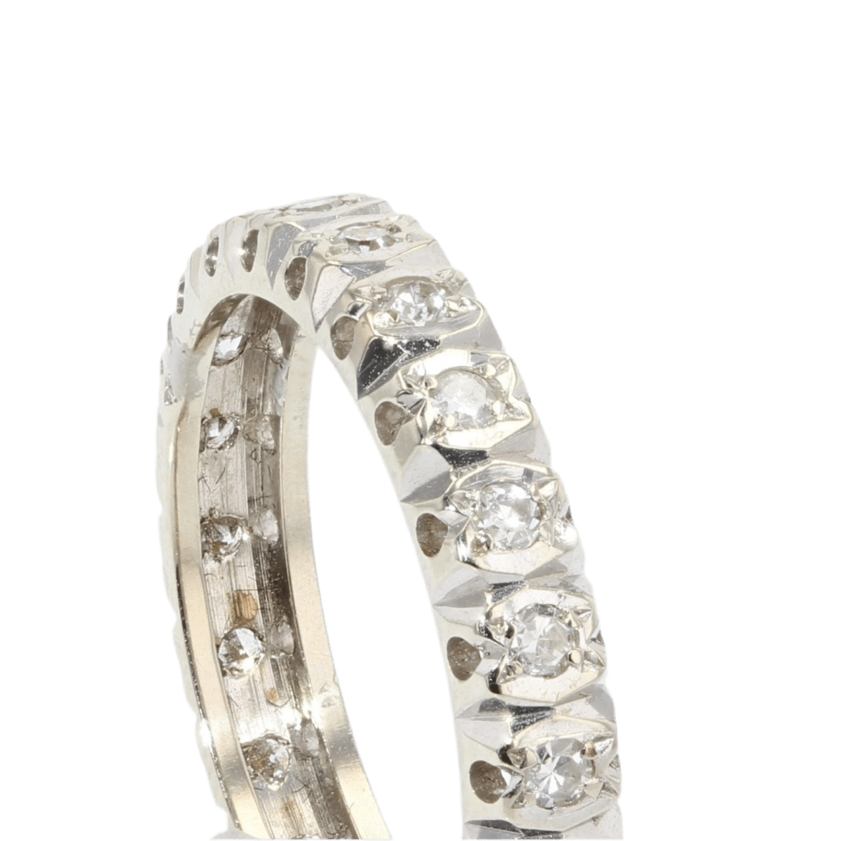 Bague Alliance en or blanc et diamants - Castafiore