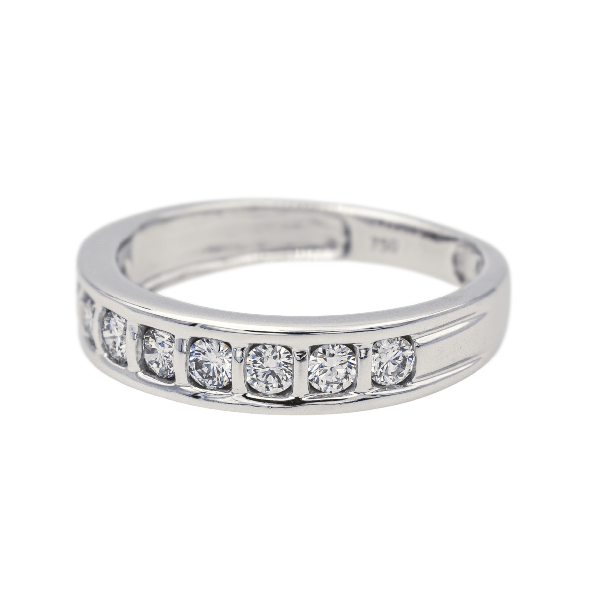 Bague Alliance en or blanc et diamants - Castafiore
