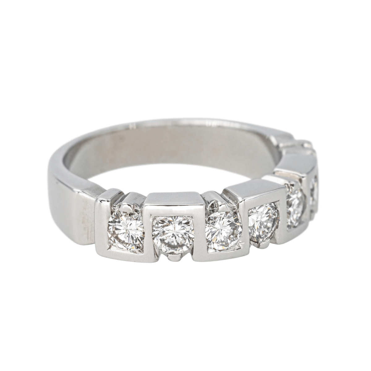 Bague Alliance en or blanc et diamants - Castafiore