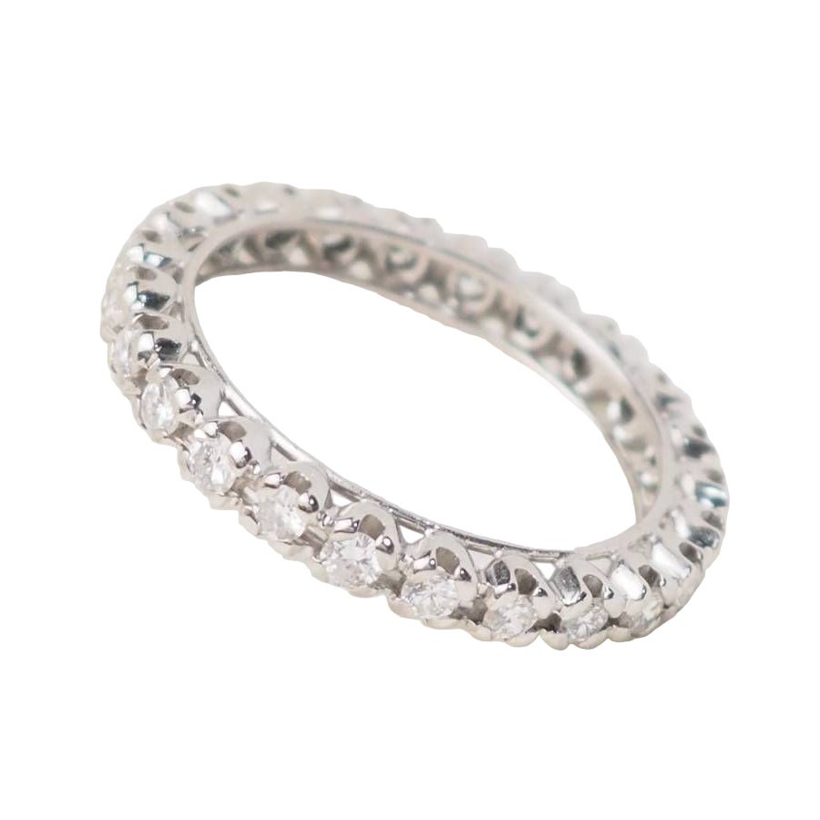 Bague Alliance en or blanc et diamants - Castafiore