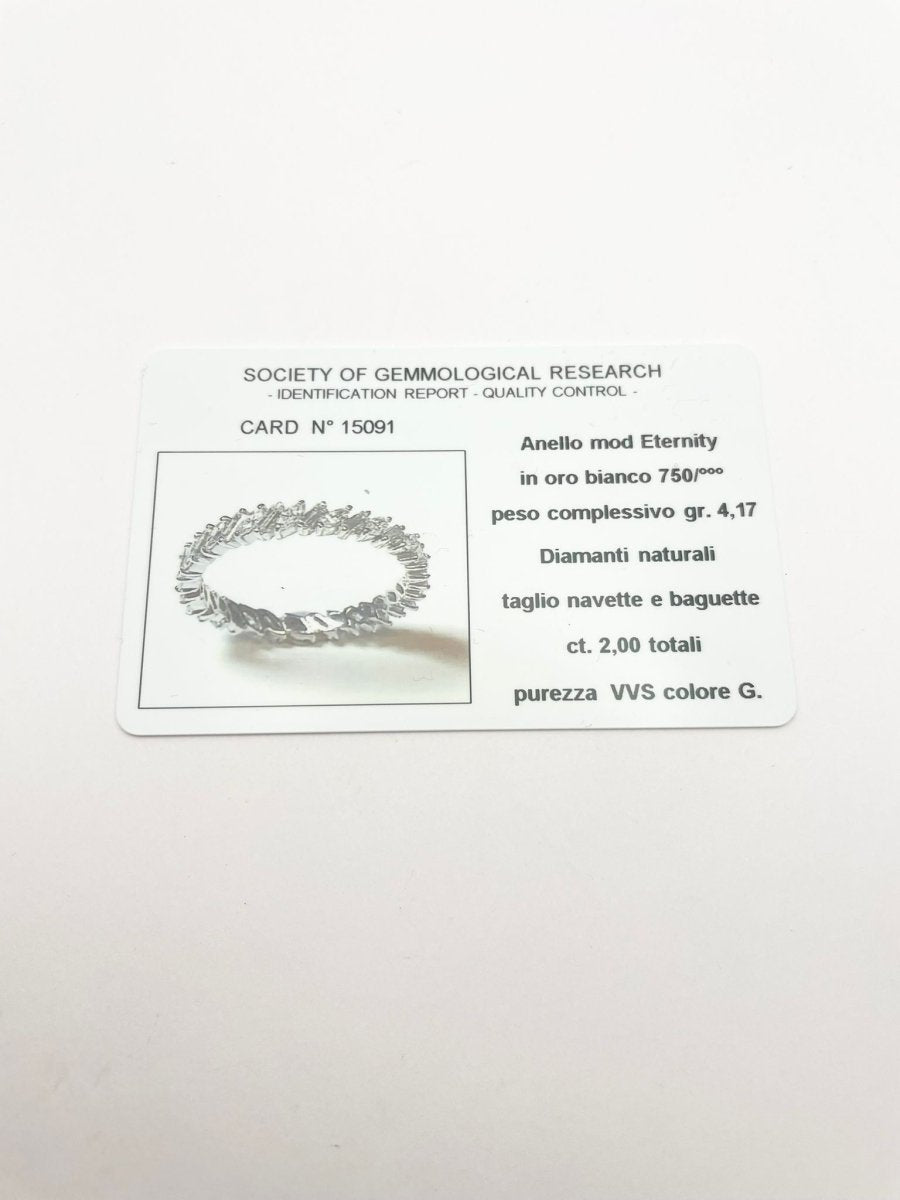 Bague Alliance en or blanc et diamants - Castafiore