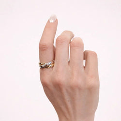 Bague Alliance en or blanc et or jaune - Castafiore