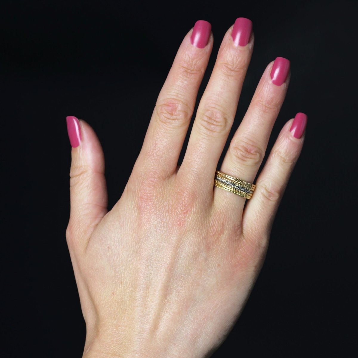 Bague Alliance en or blanc et or rose - Castafiore