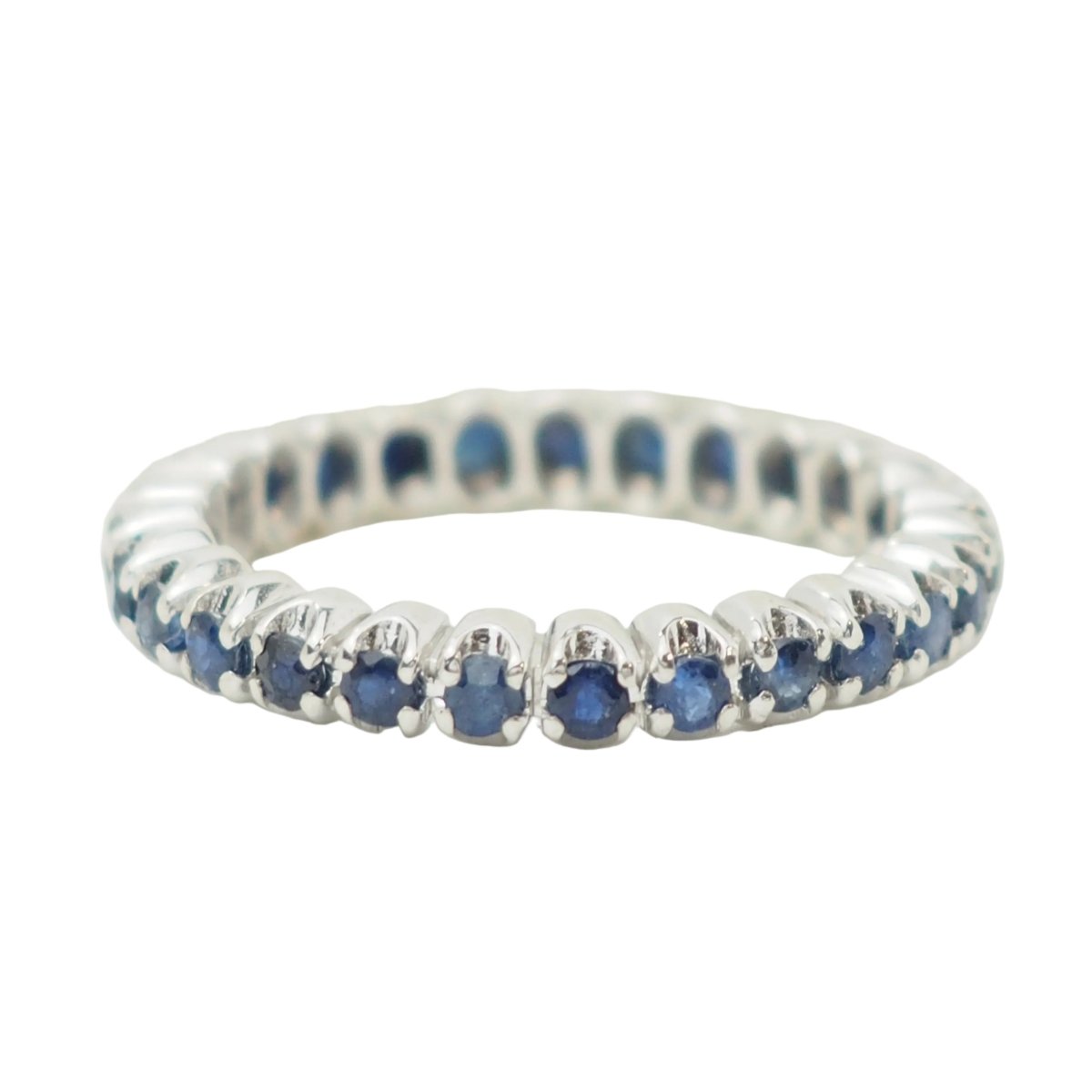Bague Alliance en or blanc et saphirs - Castafiore
