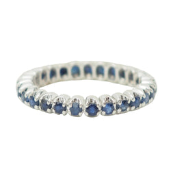 Bague Alliance en or blanc et saphirs - Castafiore