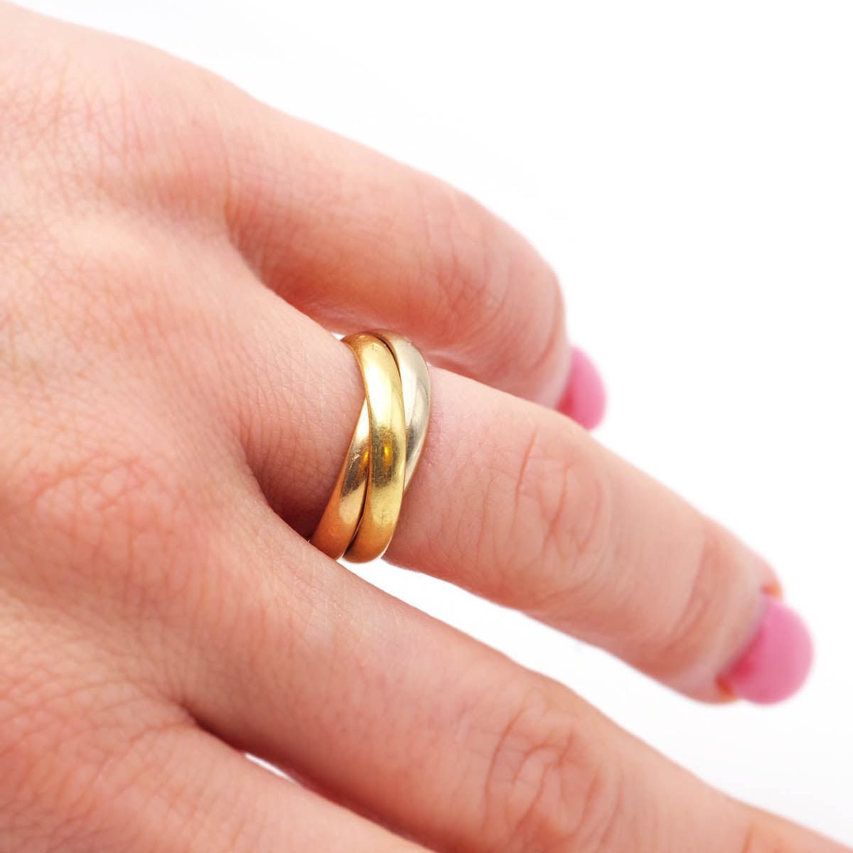 Bague Alliance en or blanc, or jaune et or rose - Castafiore
