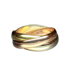 Bague Alliance en or blanc, or jaune et or rose - Castafiore