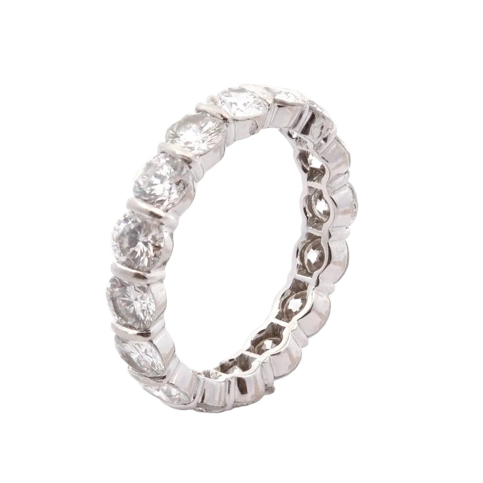 Bague Alliance en or blanc, platine et diamants - Castafiore