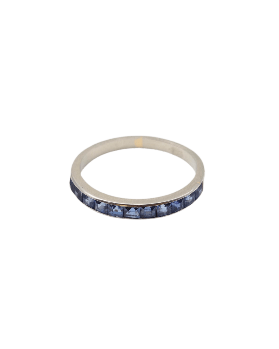 Bague Alliance en or blanc, platine et saphirs - Castafiore