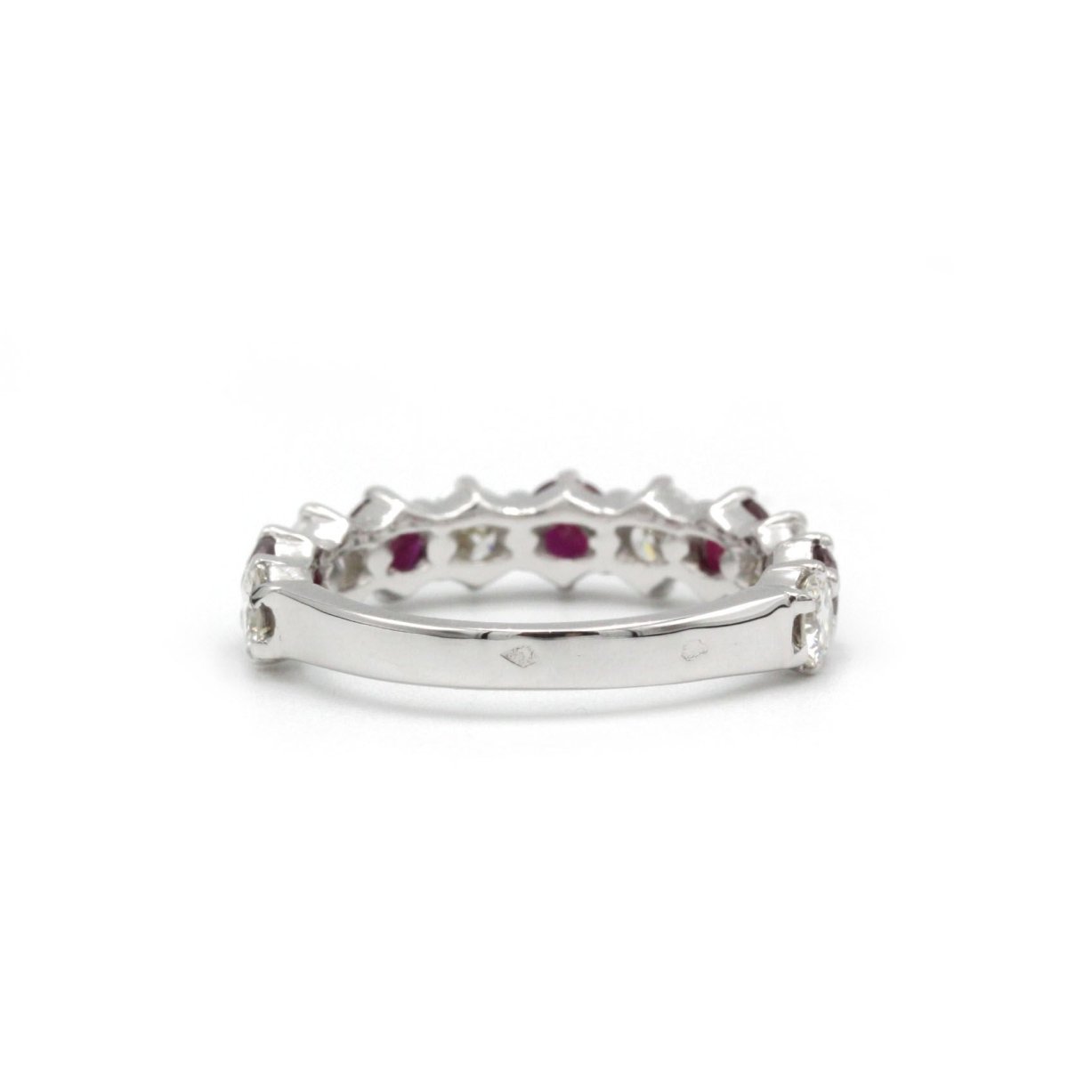 Bague Alliance en or blanc, rubis et diamants - Castafiore
