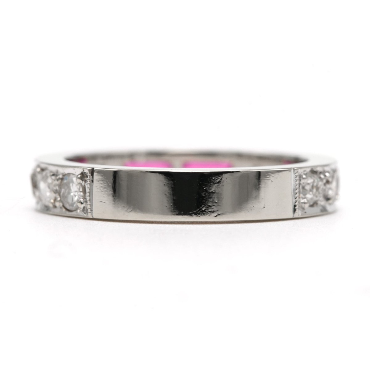 Bague Alliance en or blanc, rubis et diamants - Castafiore
