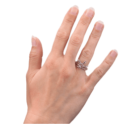 Bague Alliance en or blanc, saphirs et diamant - Castafiore