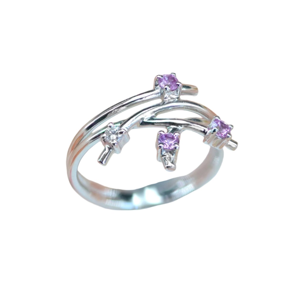 Bague Alliance en or blanc, saphirs et diamant - Castafiore