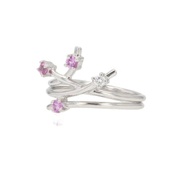 Bague Alliance en or blanc, saphirs et diamant - Castafiore