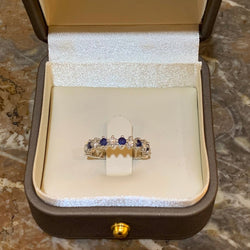 Bague Alliance en or blanc, saphirs et diamants - Castafiore