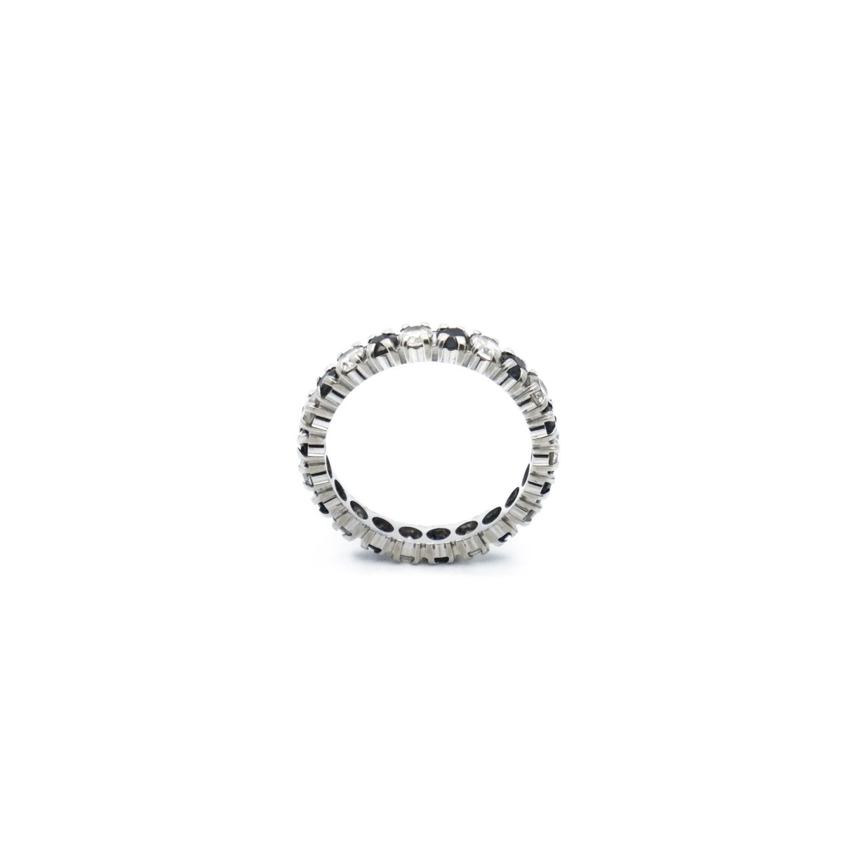 Bague Alliance en or blanc, saphirs et diamants - Castafiore