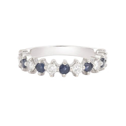 Bague Alliance en or blanc, saphirs et diamants - Castafiore
