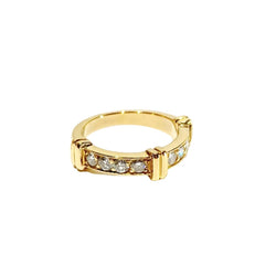 Bague Alliance en or champagne et diamants - Castafiore