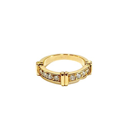 Bague Alliance en or champagne et diamants - Castafiore