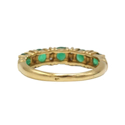 Bague Alliance en or jaune, émeraudes et diamants - Castafiore