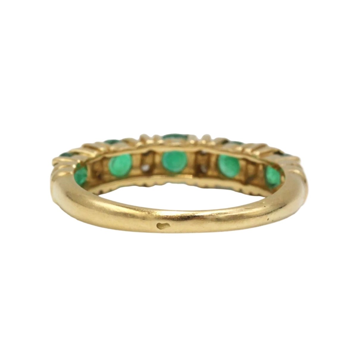 Bague Alliance en or jaune, émeraudes et diamants - Castafiore