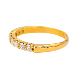 Bague Alliance en or jaune et diamants - Castafiore
