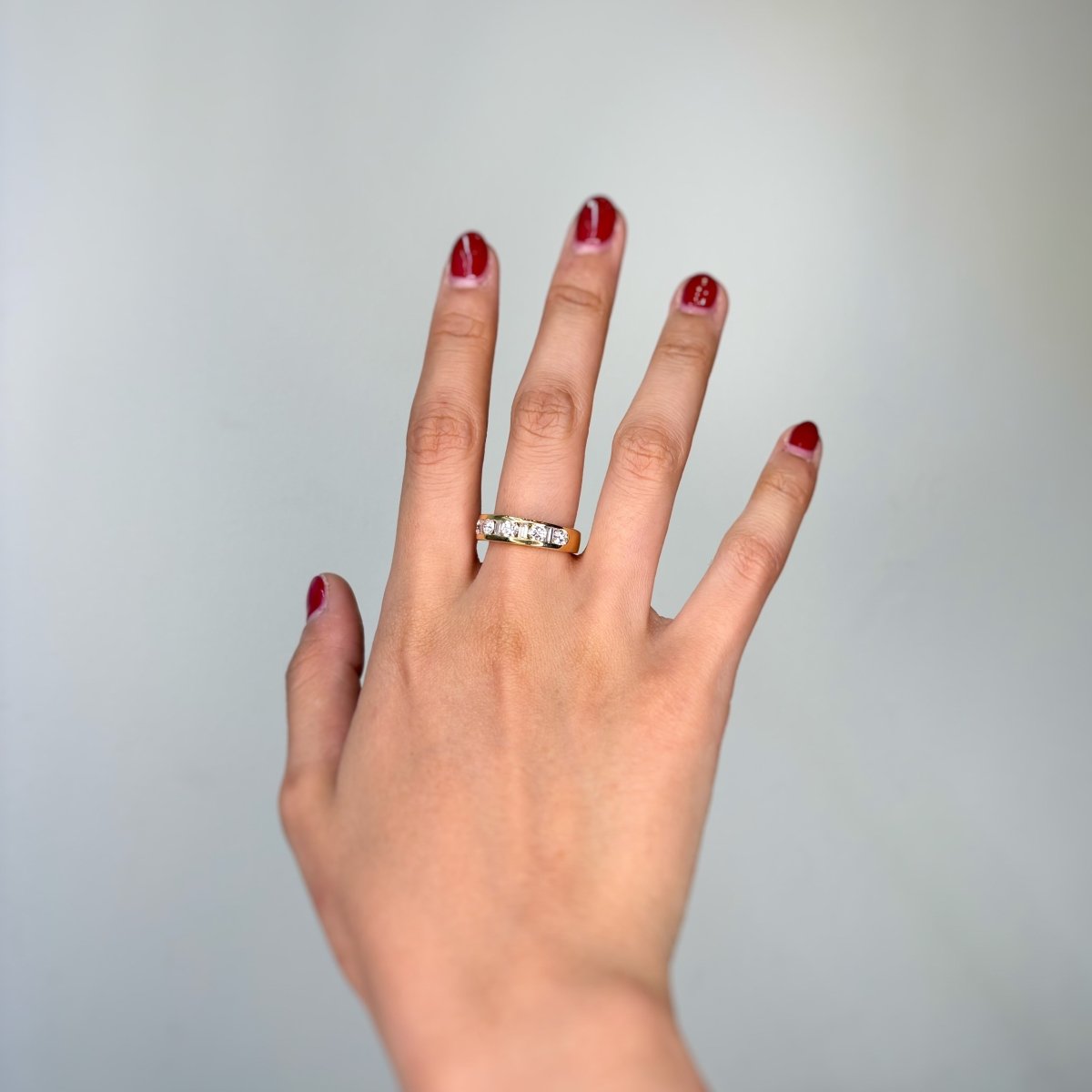 Bague Alliance en or jaune et diamants - Castafiore