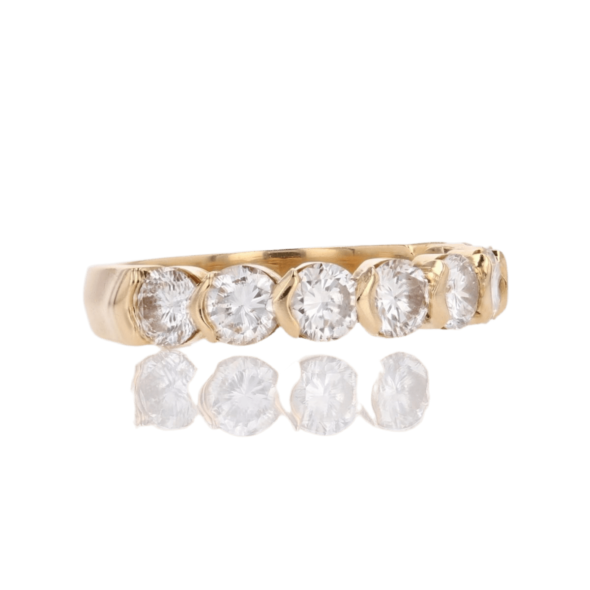 Bague Alliance en or jaune et diamants - Castafiore