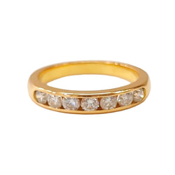 Bague Alliance en or jaune et diamants - Castafiore
