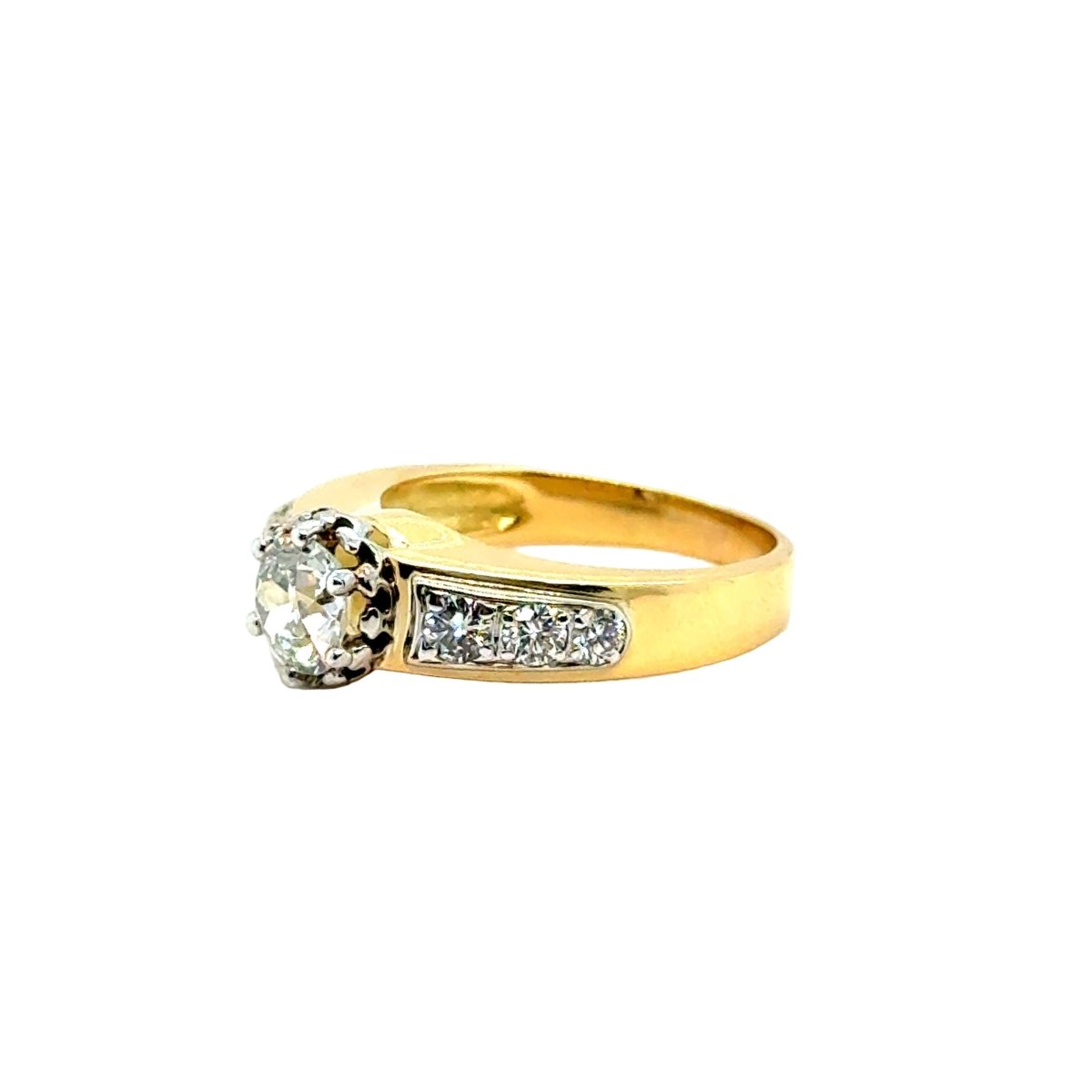 Bague Alliance en or jaune et diamants - Castafiore