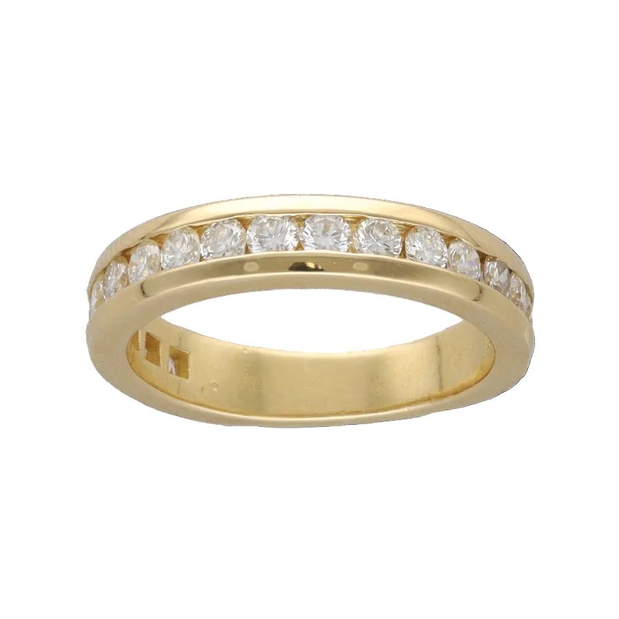 Half Alliance diamonds 1 ct G-VS - 18k Yellow Gold - Size 56