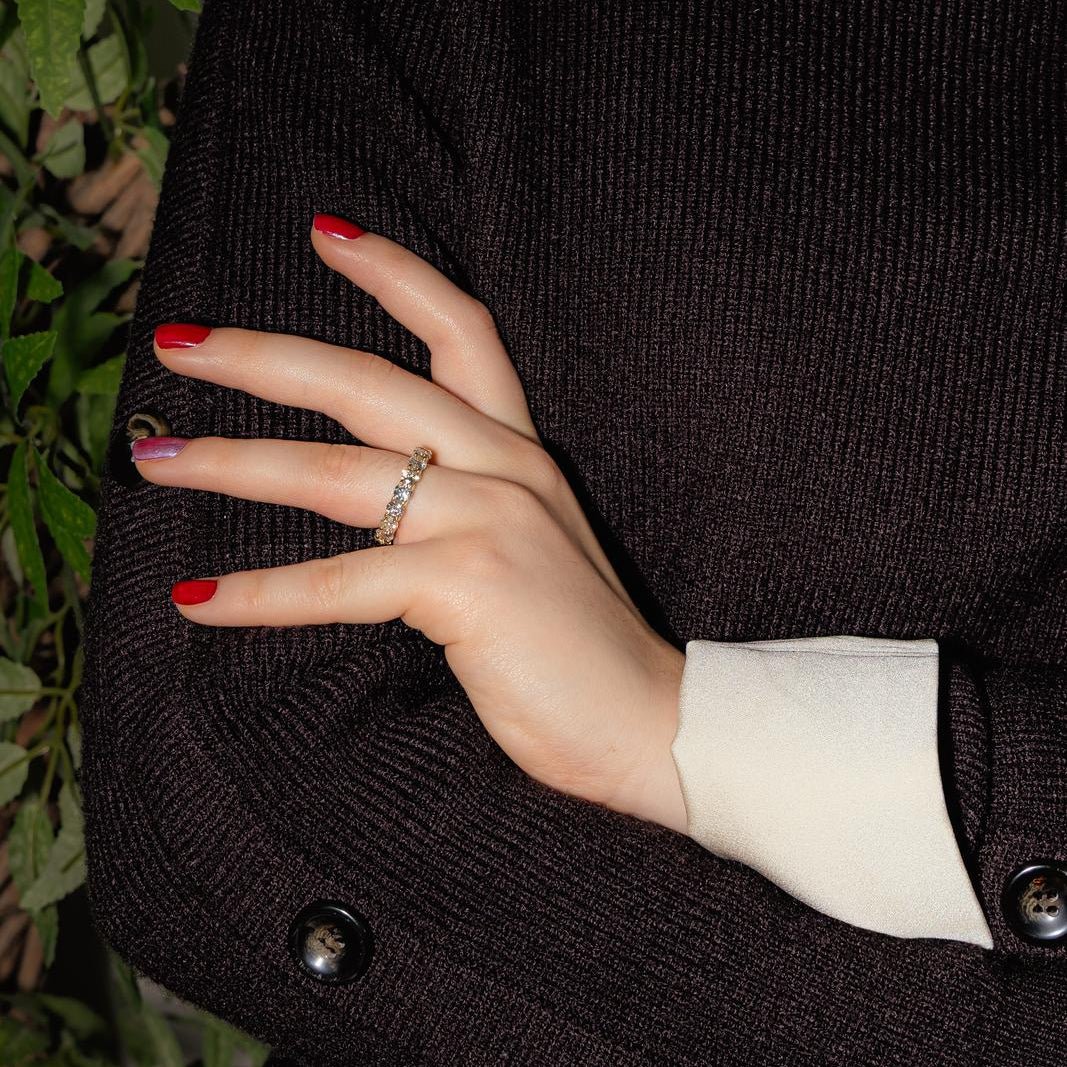 Bague Alliance en or jaune et diamants - Castafiore