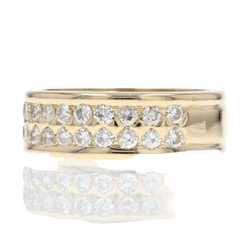 Bague Alliance en or jaune et diamants - Castafiore