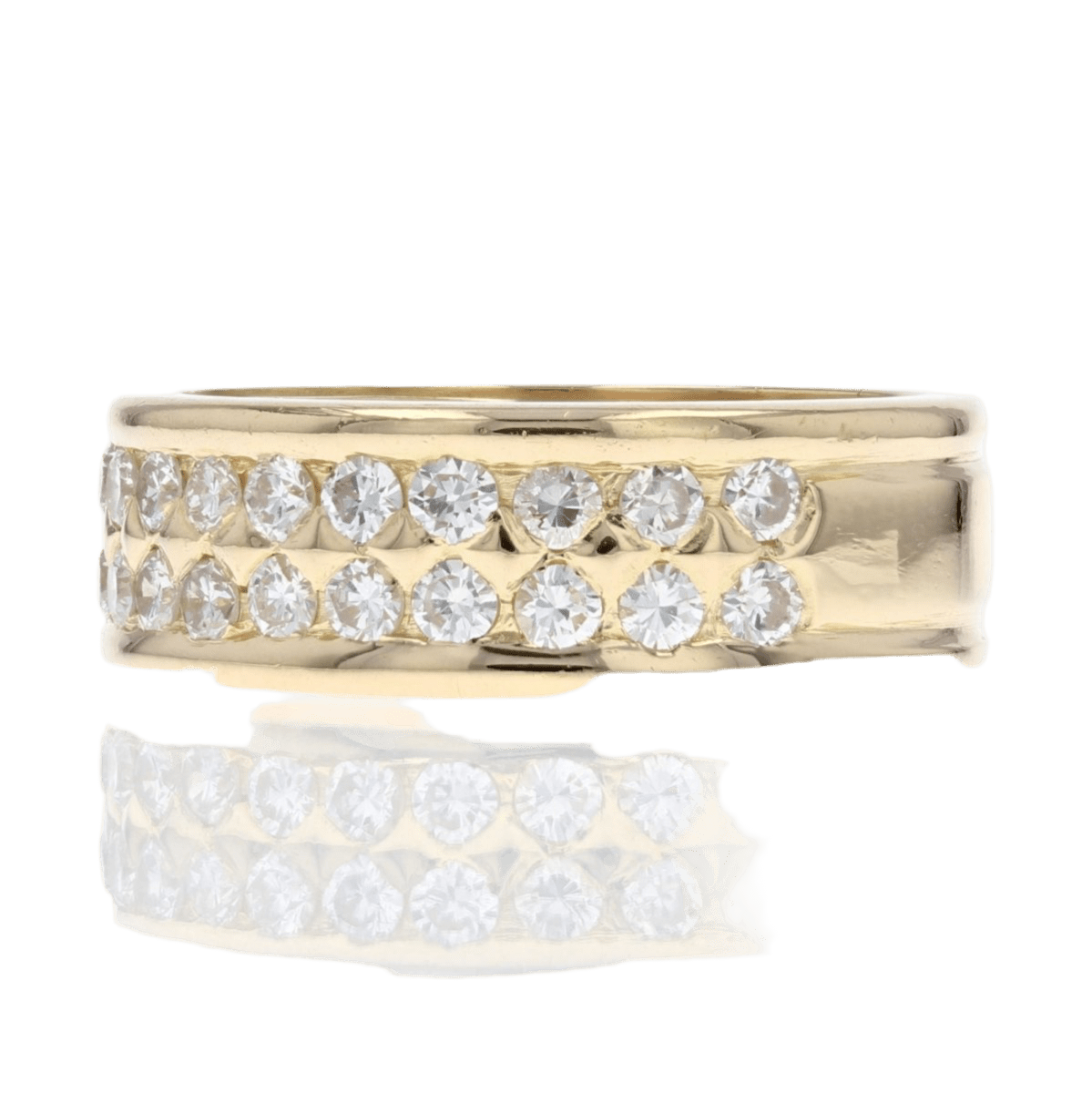 Bague Alliance en or jaune et diamants - Castafiore