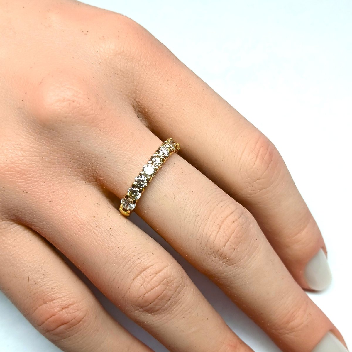 Bague Alliance en or jaune et diamants - Castafiore