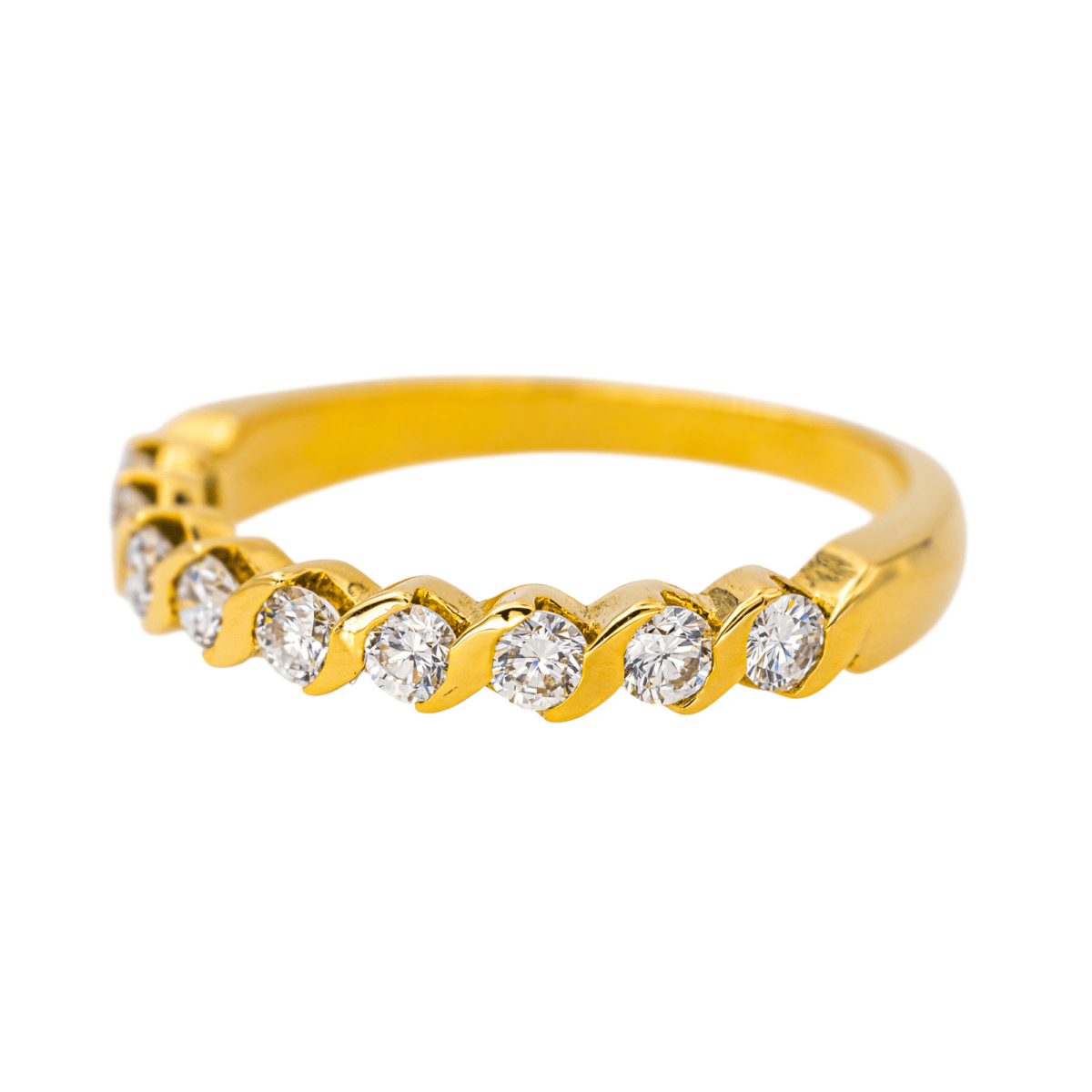 Bague Alliance en or jaune et diamants - Castafiore