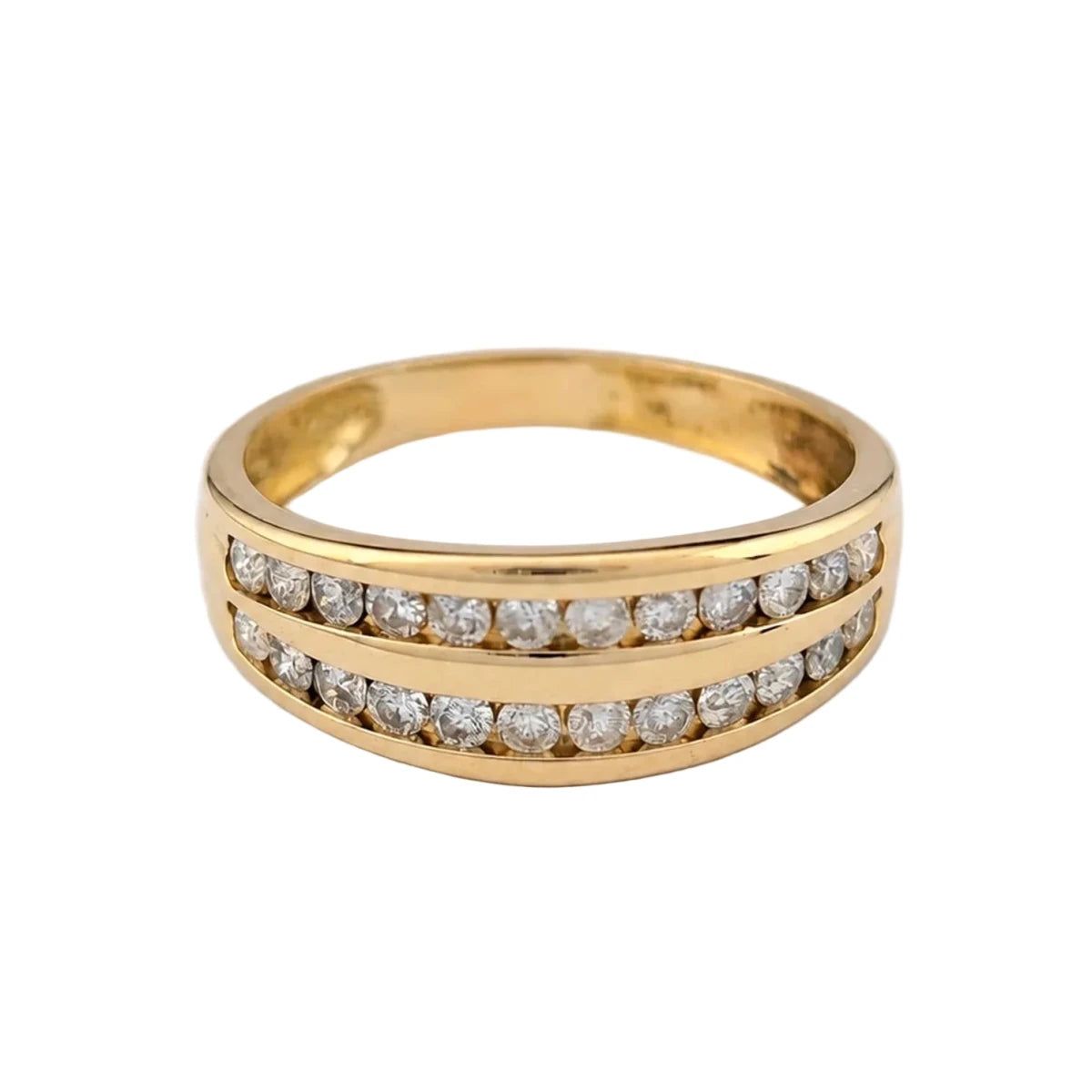 Bague Alliance en or jaune et diamants - Castafiore