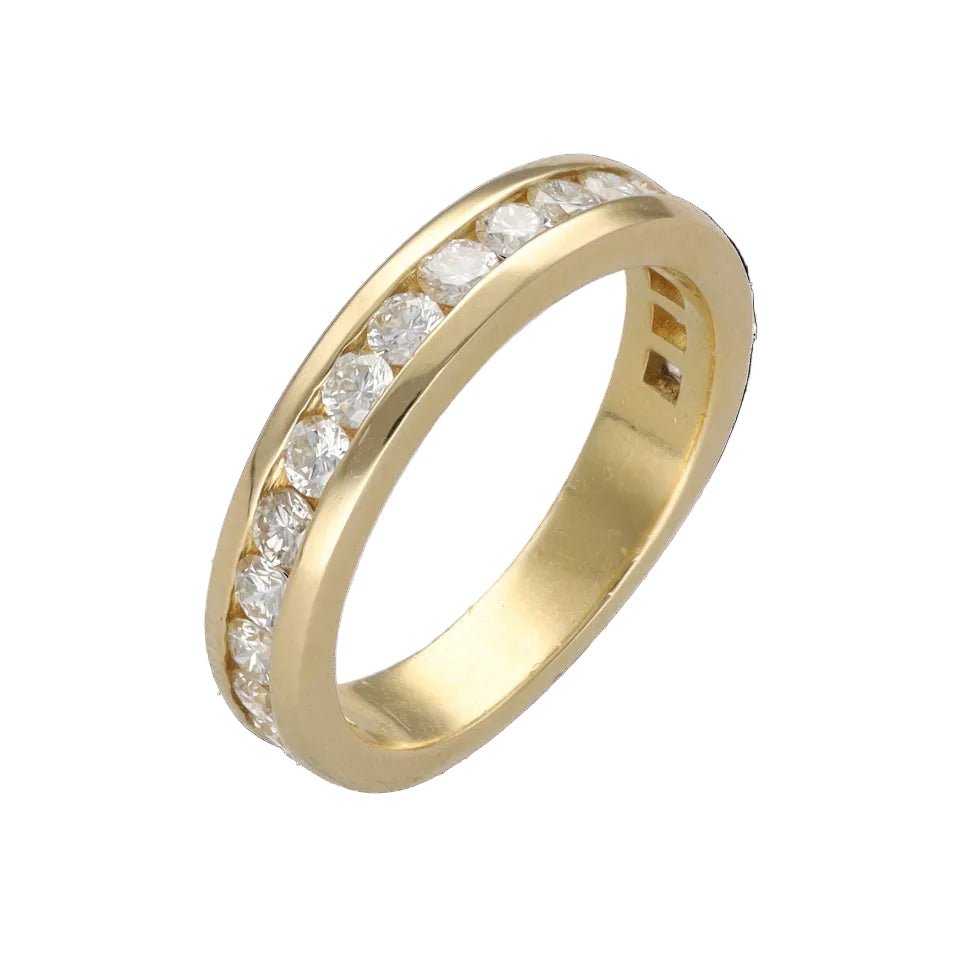 Half Alliance diamonds 1 ct G-VS - 18k Yellow Gold - Size 56